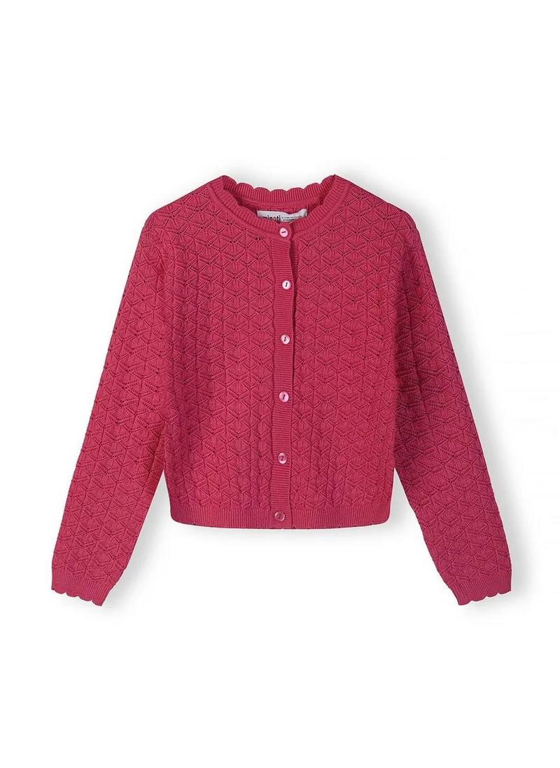 مينوتي Girls slim fit pink cardigan breathable viscose 3-15 years